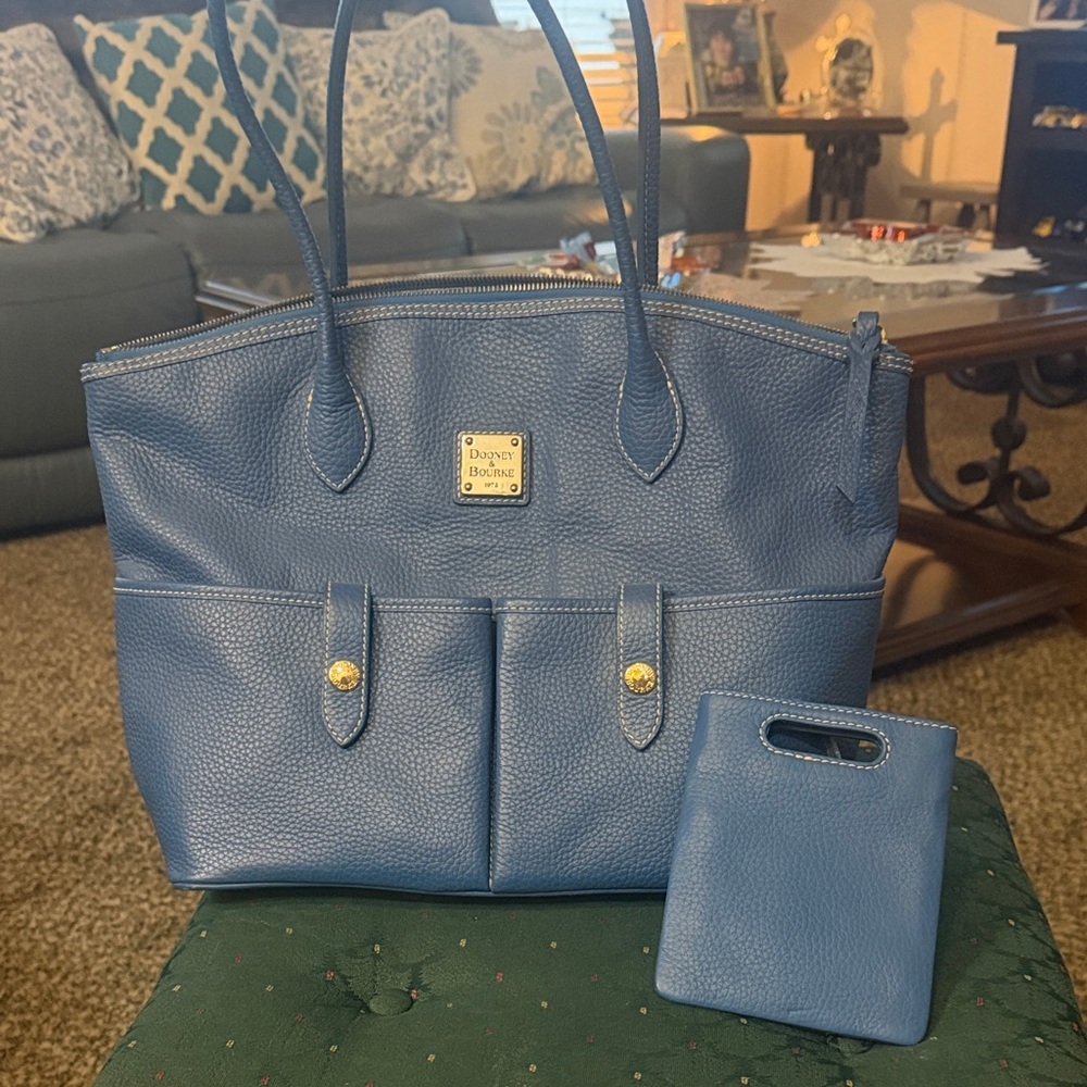 Dooney & Bourke Classic Blue Tote with Pouch